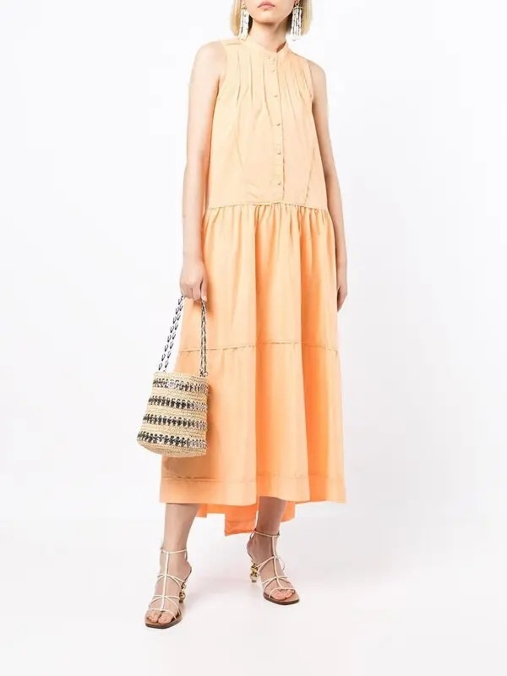 Jonathan Simkhai Ellory Poplin Dress Orange Size L